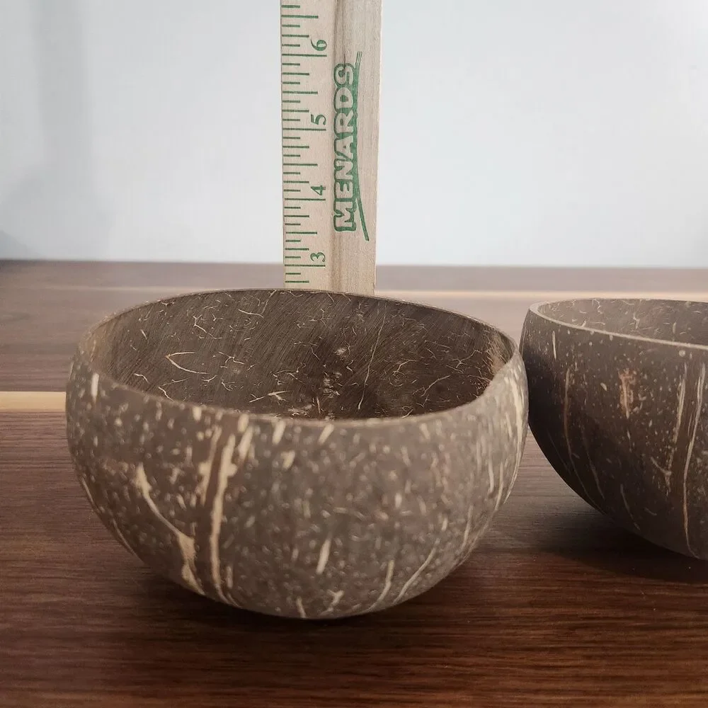 Superbee Set of 3 Coconut Shell Bowls Reusable Eco-Friendly Handmade Zero Waste